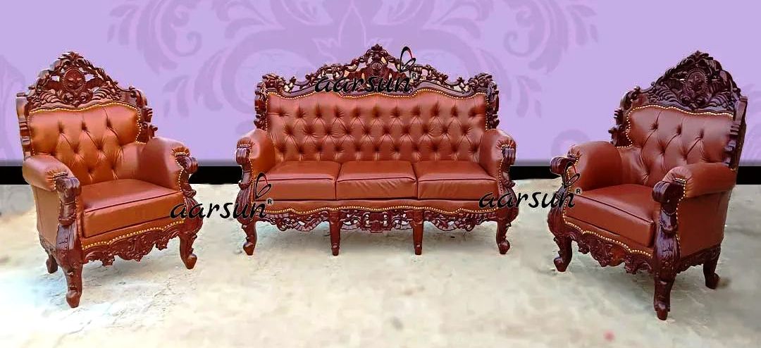 Premium Leather sofa set classical finish