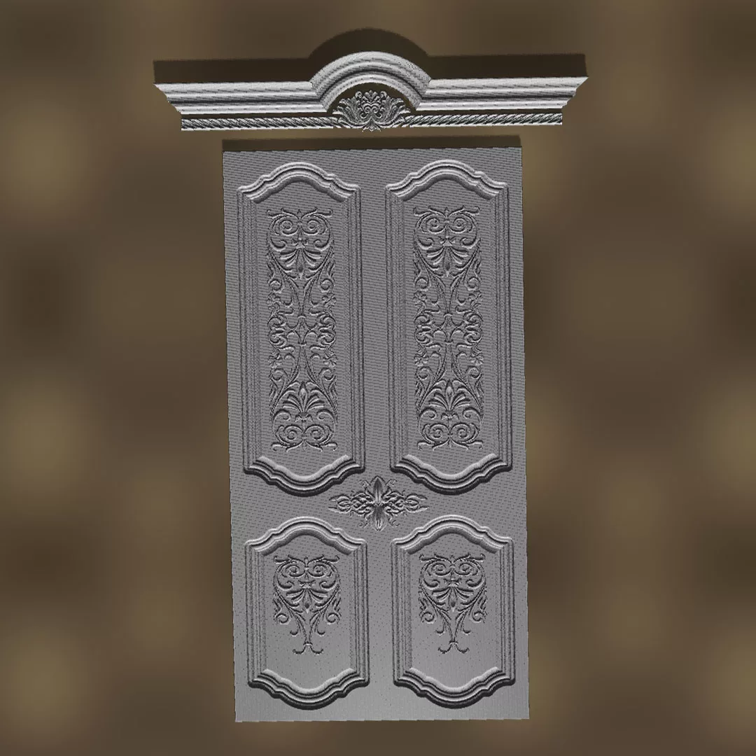 STL Files for Carved Wooden Door