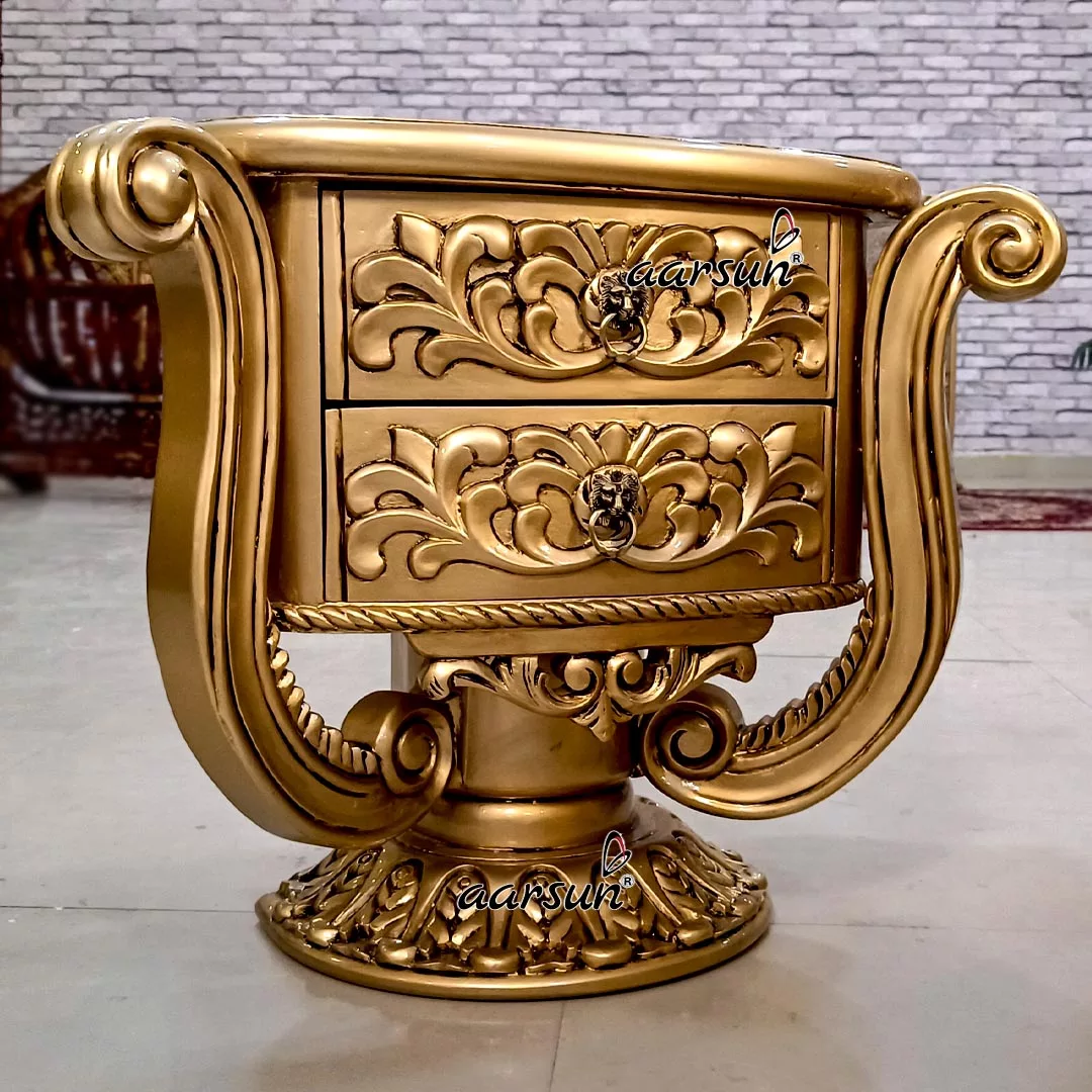 Majestic Gold Round Bed-A