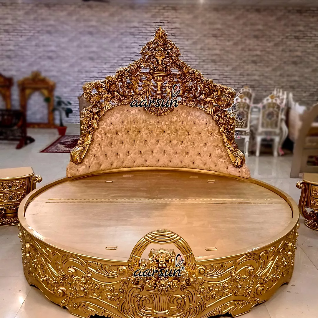 Aarsun Majestic Gold Round Bed-E
