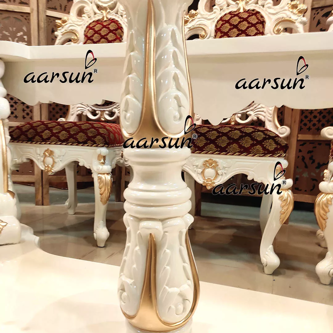 Aarsun Premium 8 Seater Off White Dining Set-B