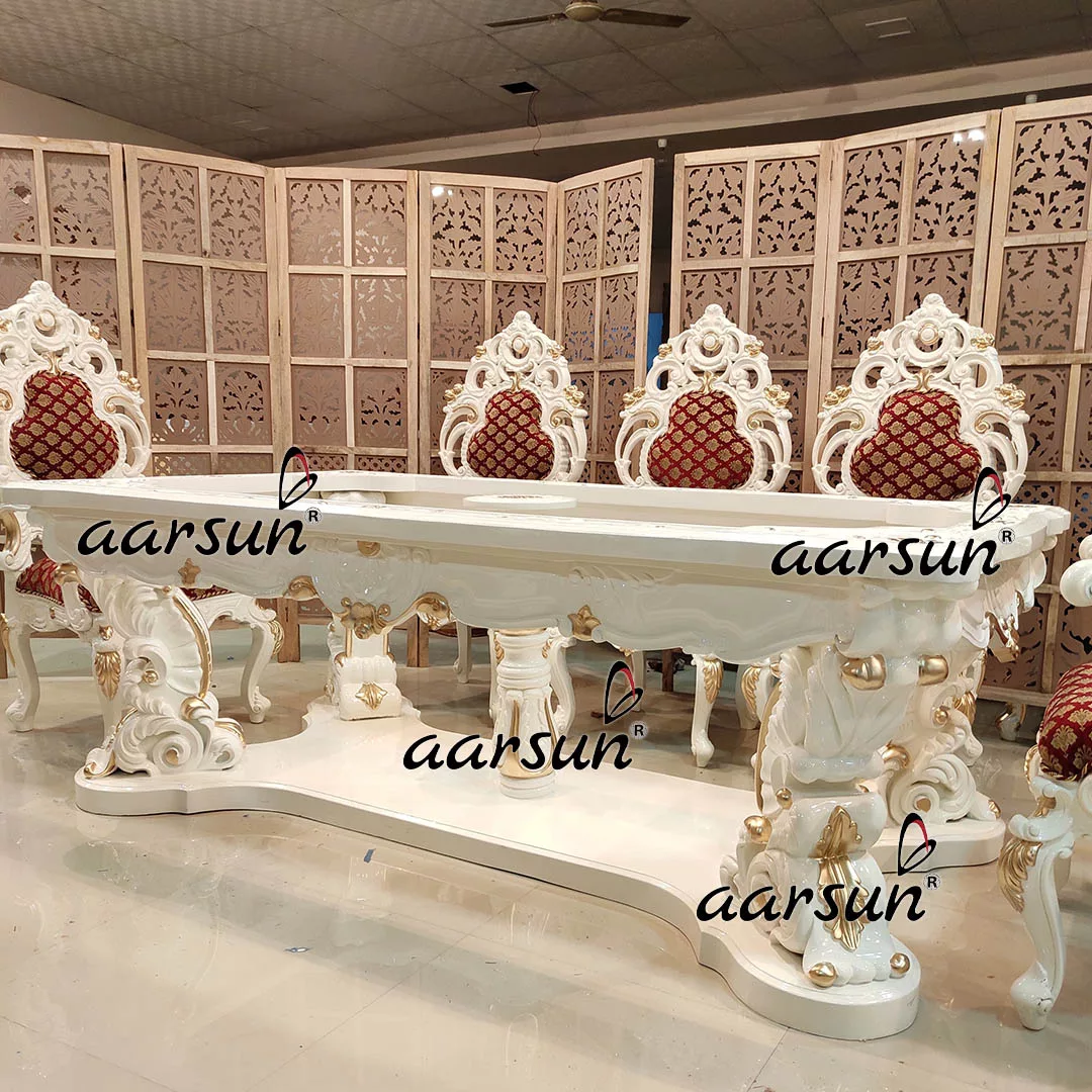 Premium 8 Seater Off White Dining Set-C
