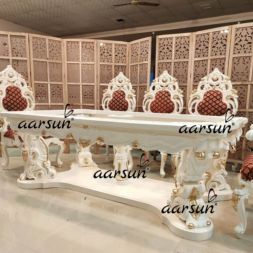 Premium 8 Seater Off White Dining Set-C
