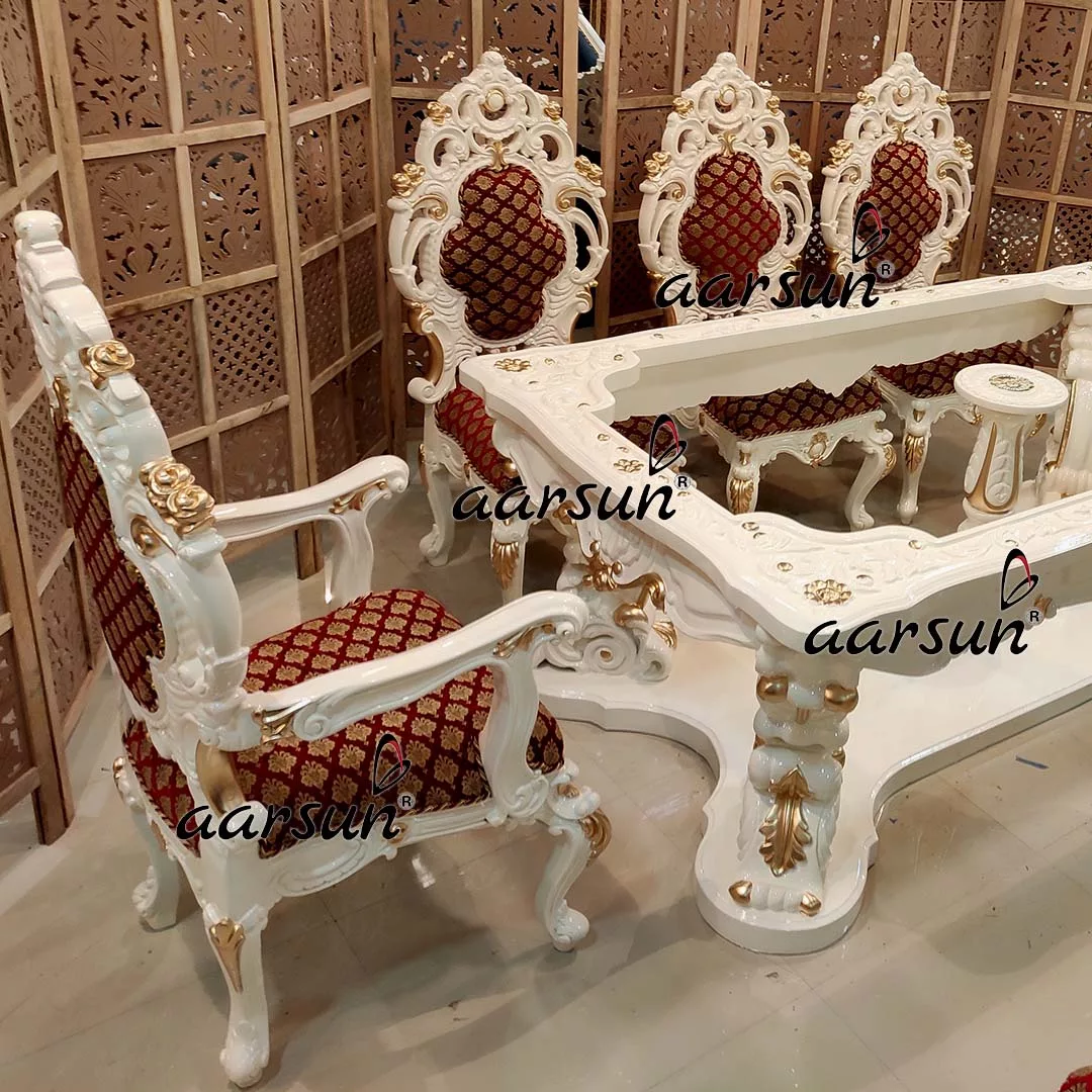 Premium 8 Seater Off White Dining Set-E