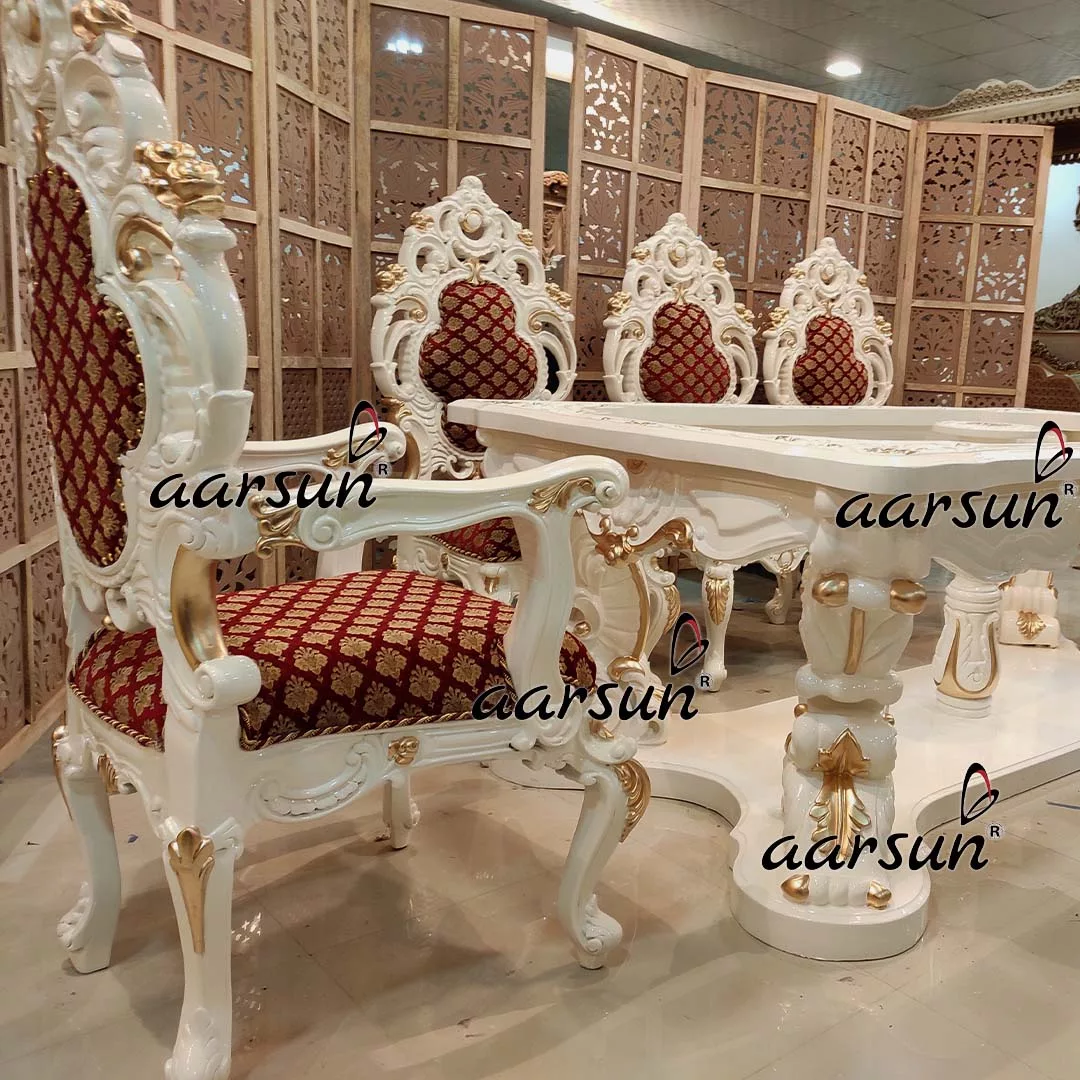 Premium 8 Seater Off White Dining Set-F