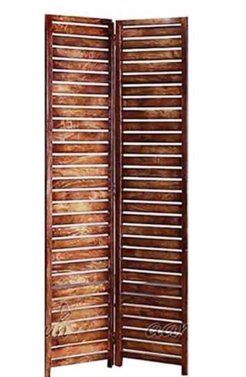 2 panel modern room divider wood finish