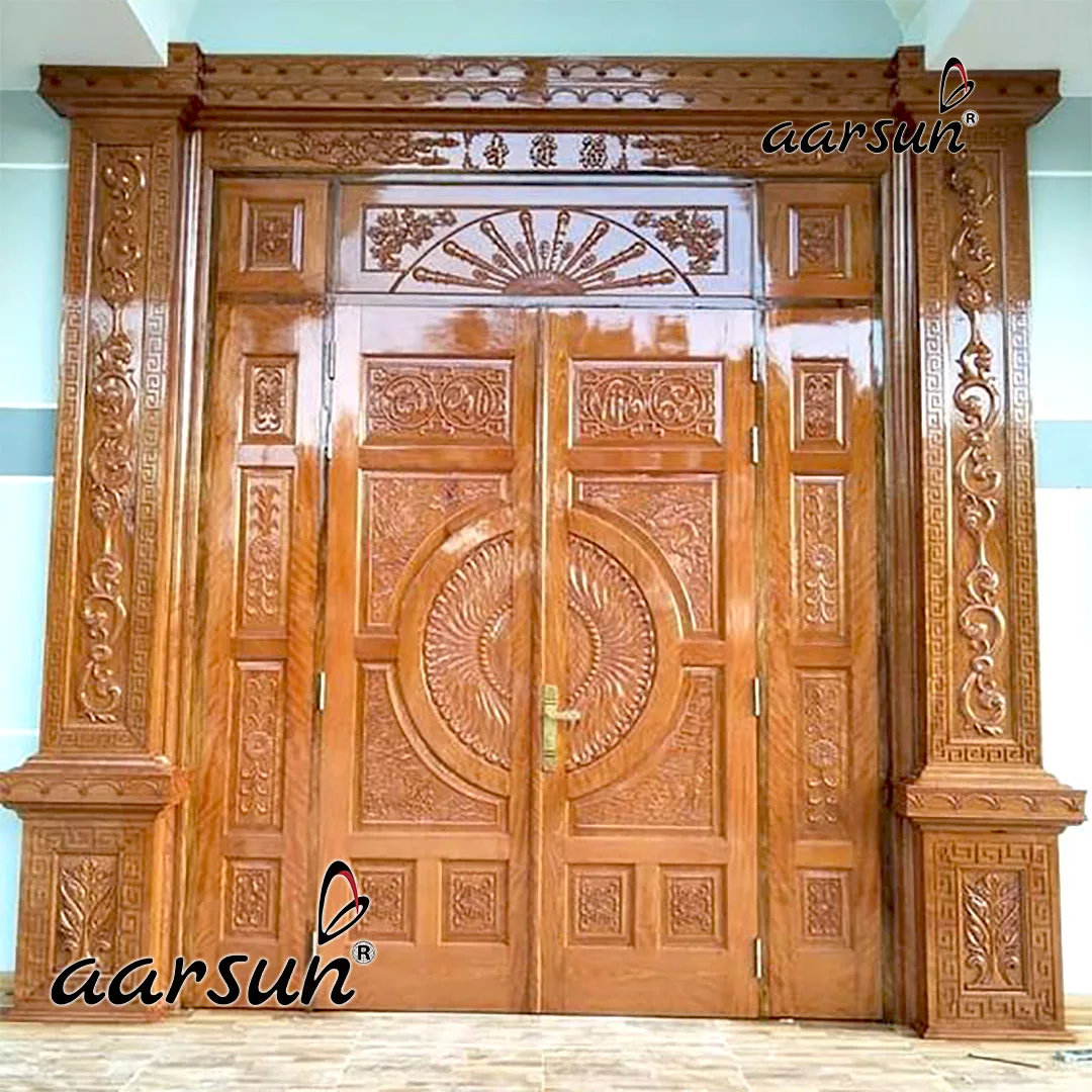Indian Main Door design best price natural wood