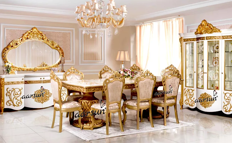 Royal Carved Dining set by Aarsun Wood