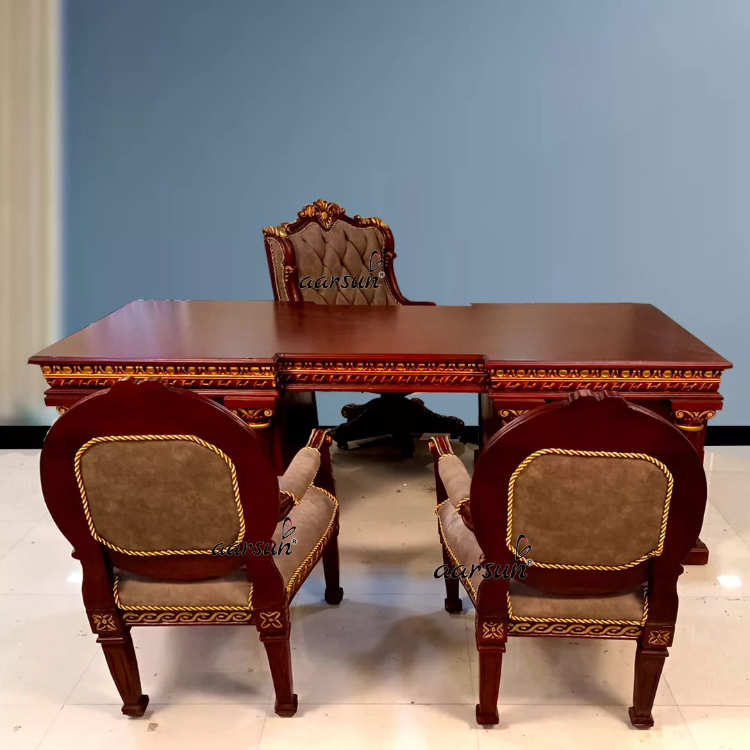 Solid Wood Office Table & Chair