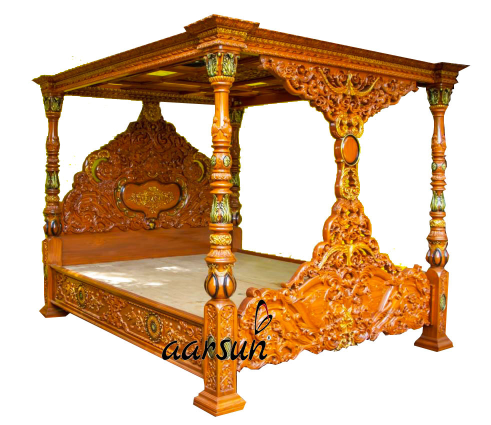 Aarsun Poster Bed With top ceiling in solid wood