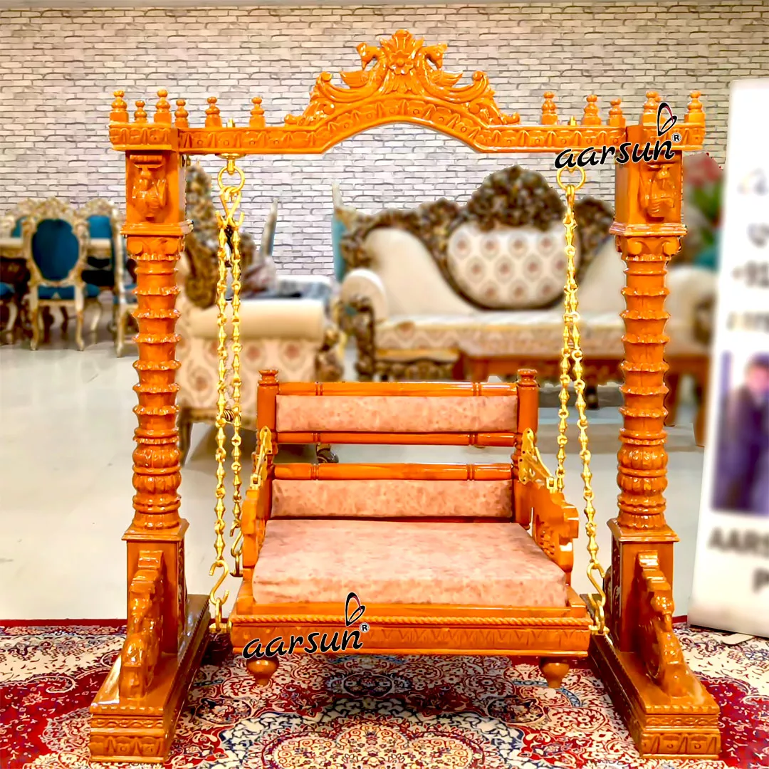 Convertible Krishna Jhula-Palna cradle baby swing teak wood by Aarsun
