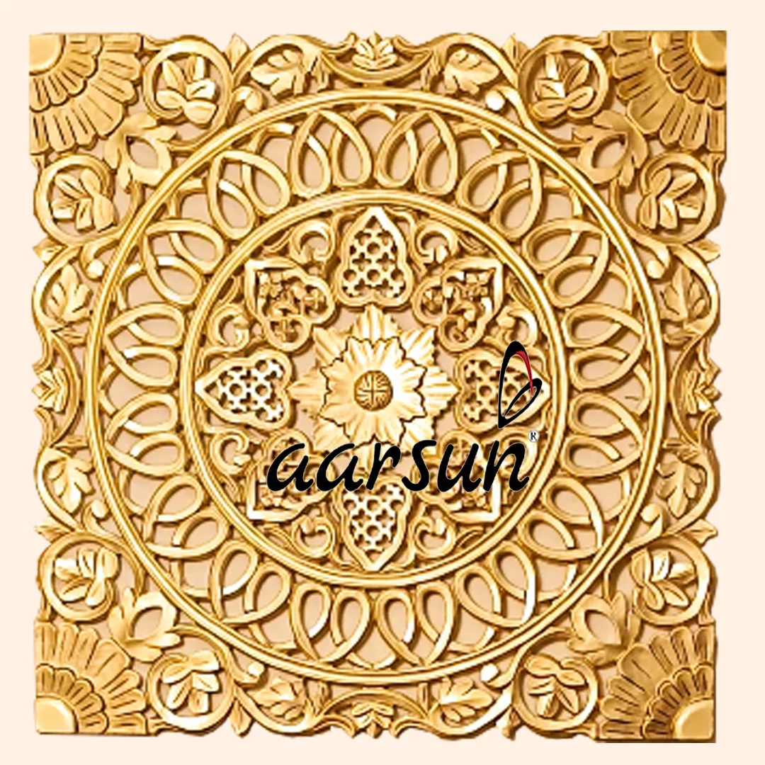 modern Jali design 3 feet square gold finish by Aarsun crafts