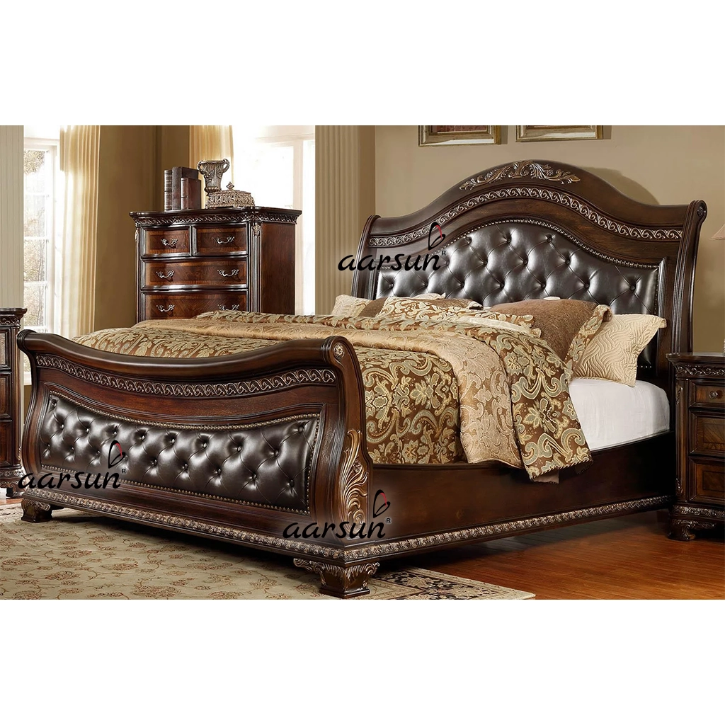 Wooden Sleigh Bed
