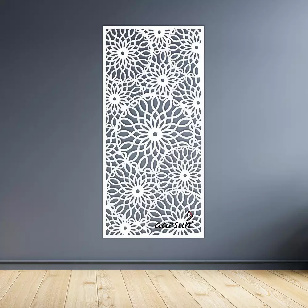 Modern Jali Design in White and Floral Design