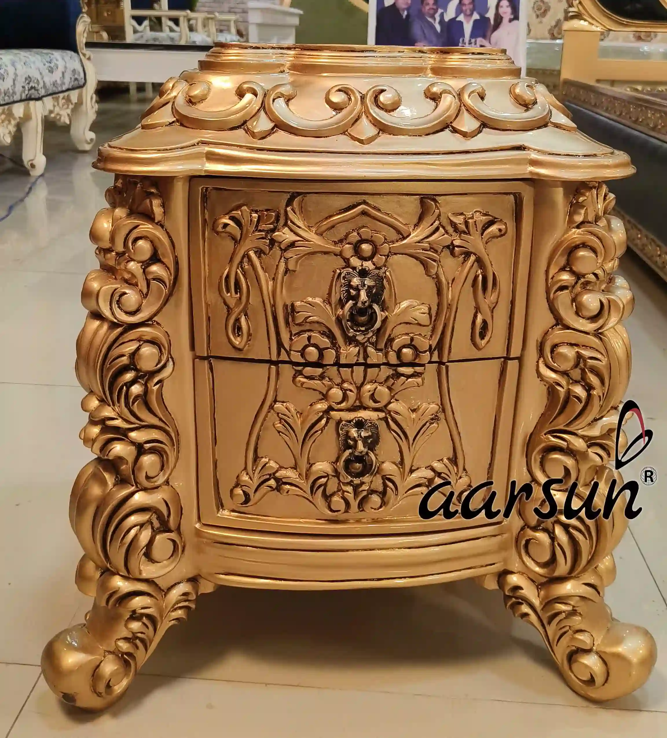 Carved Bed Side Table