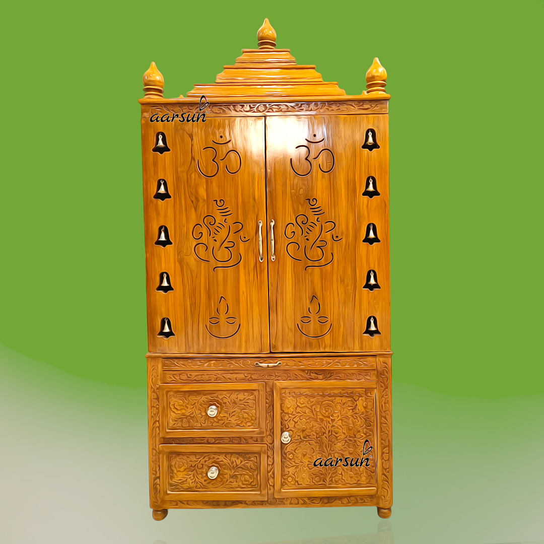 Latest design modern wooden Pooja Cabinet YT - 1111 - Image 5