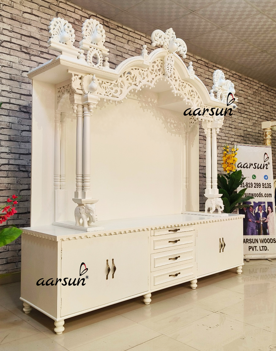Wooden White Temple with Satin Paint NT-025 - Image 2
