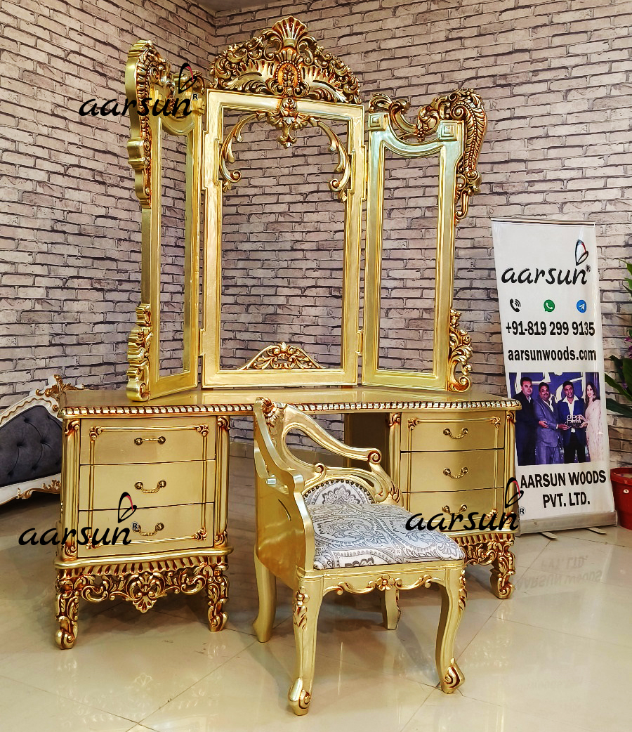 Wooden Dresser with stool