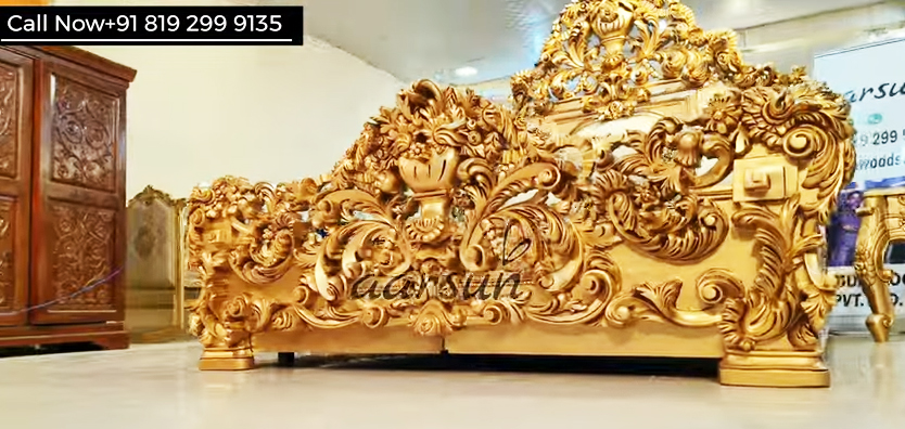 Carved King Size Bed