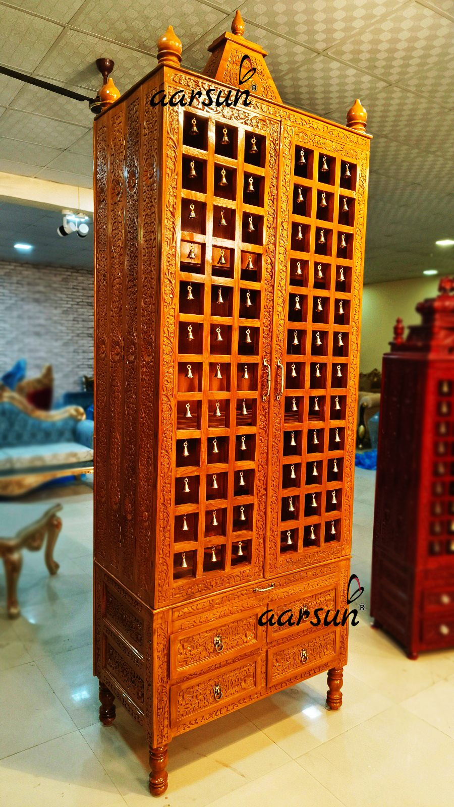 bell temple with wooden doors