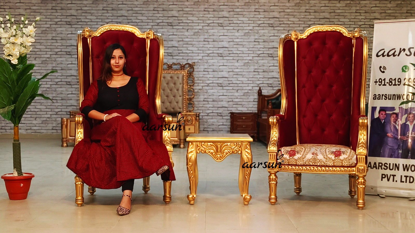 High Back Chairs in Teak Wood