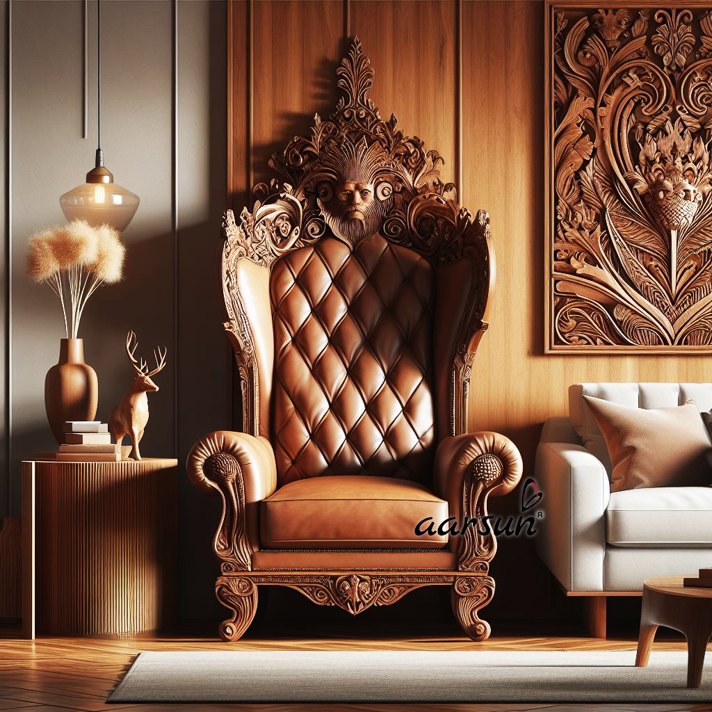 Wooden High Back Chair