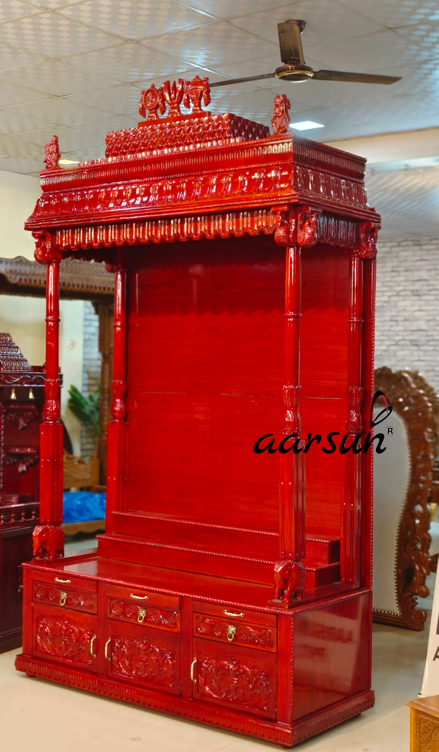 Immense Teak Wooden Temple