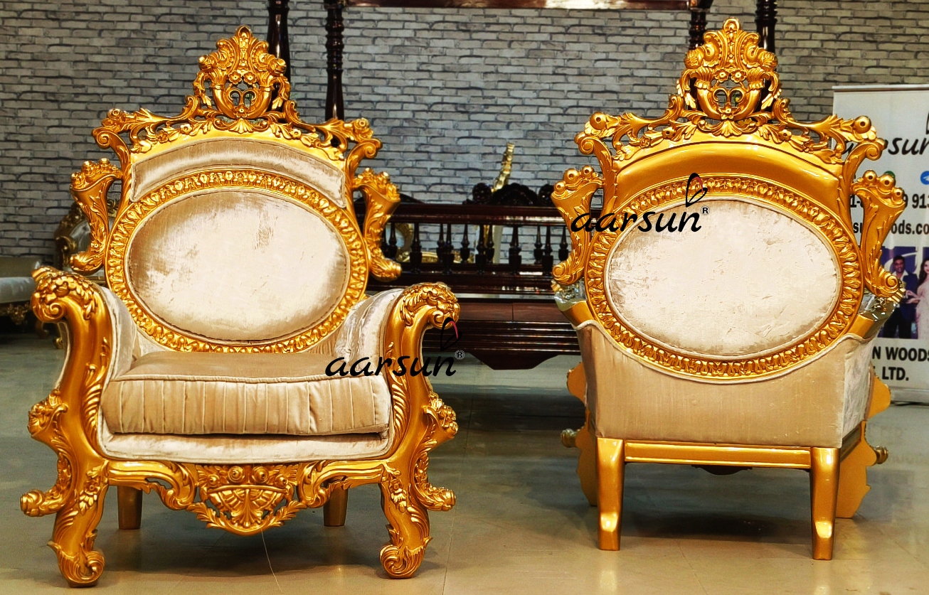 chairs in gold paint