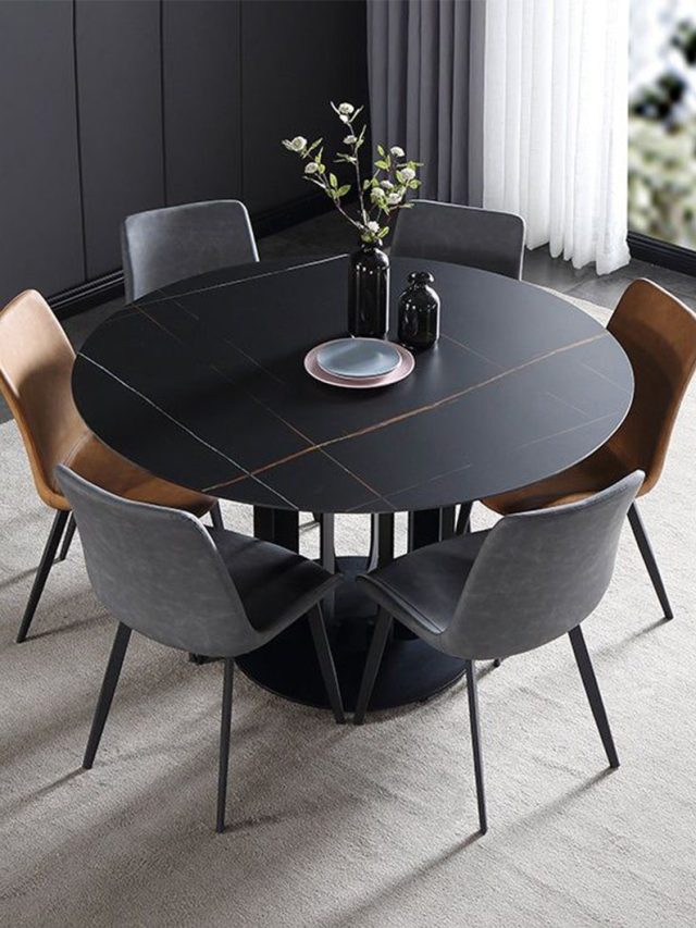 7  Deluxe Black Round Dining Table Designs