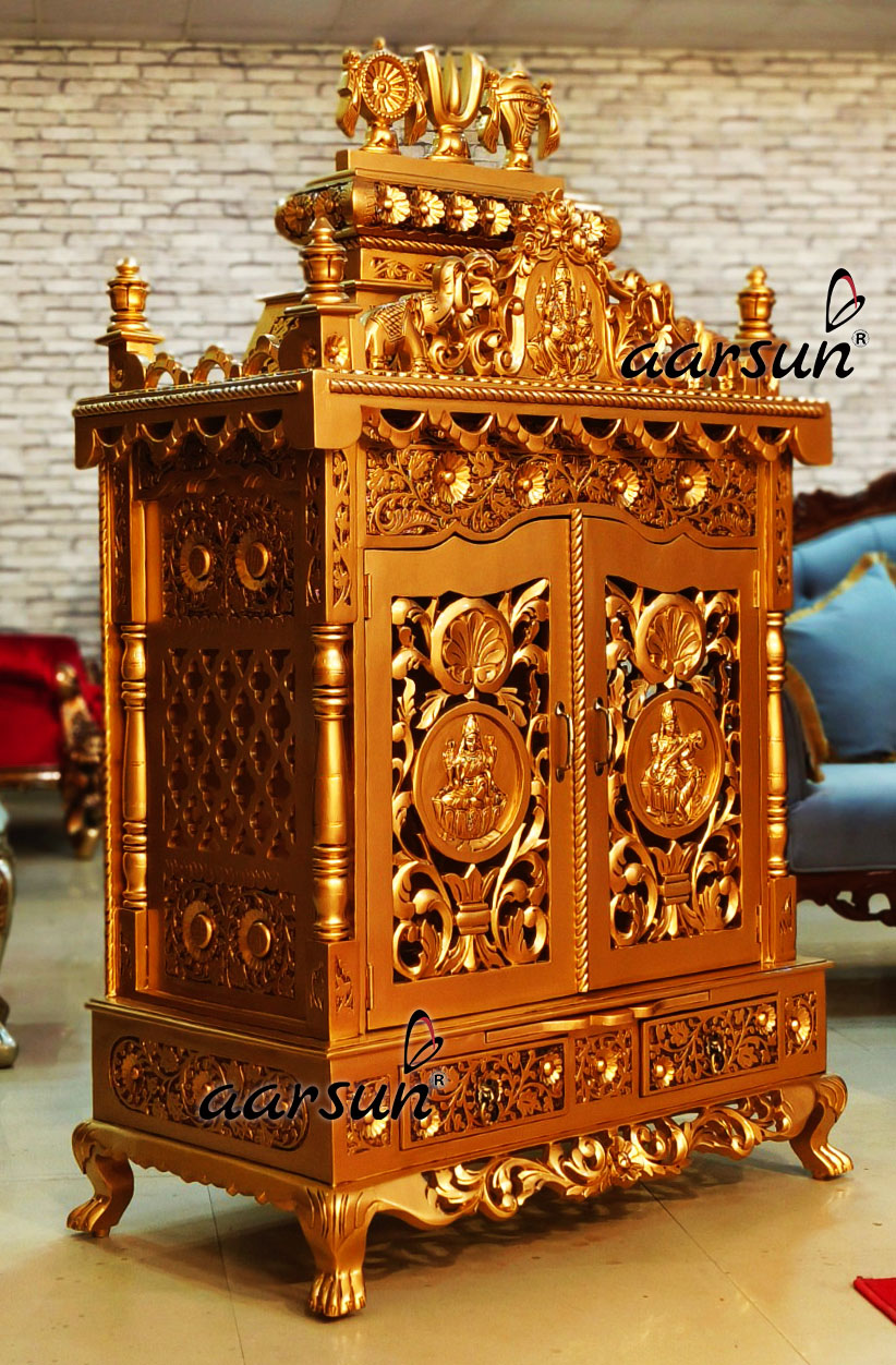 Exquisite Gold Temple in teak wood