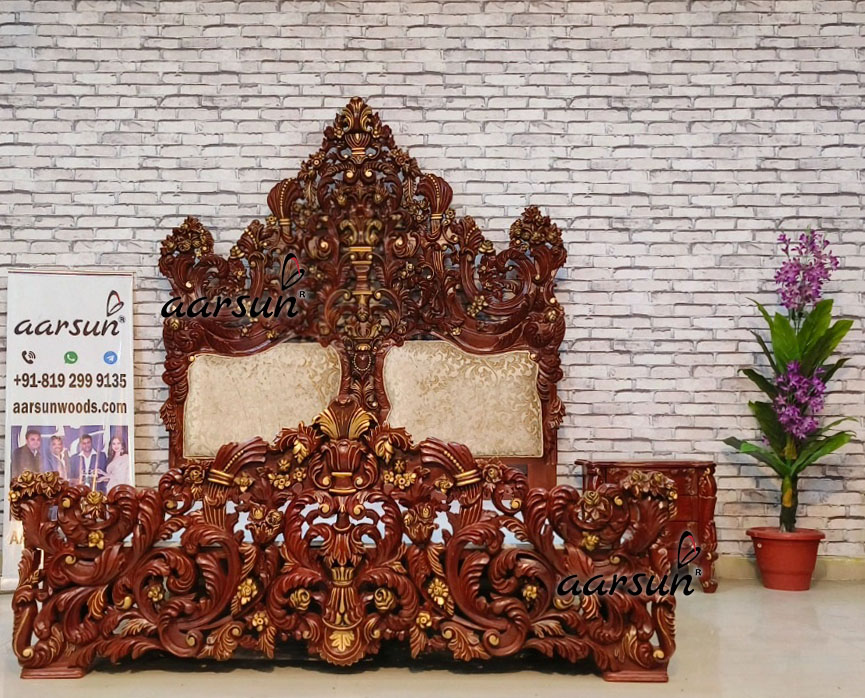 Teak wood bed
