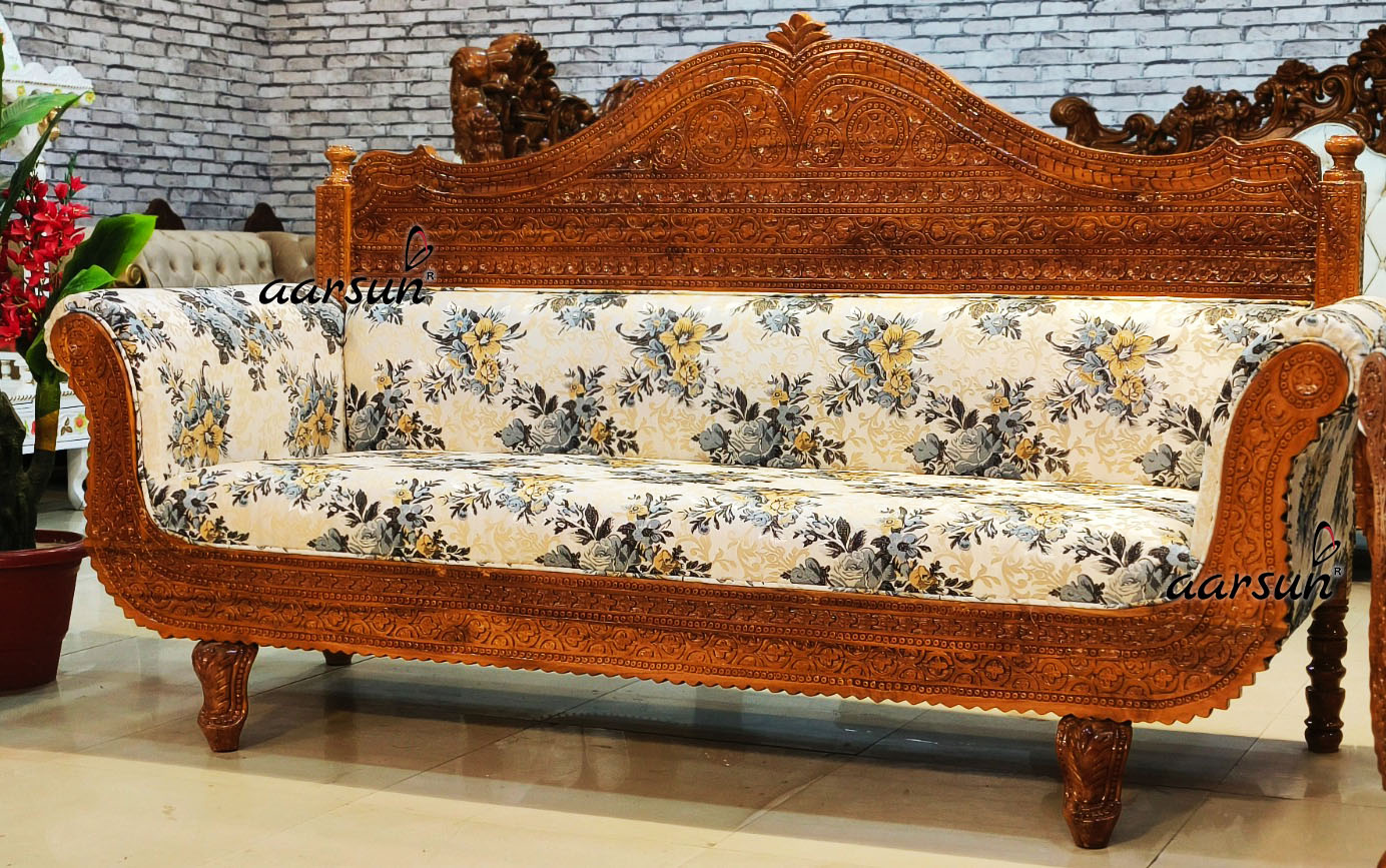 Three Seater Sofa Set in teak wood