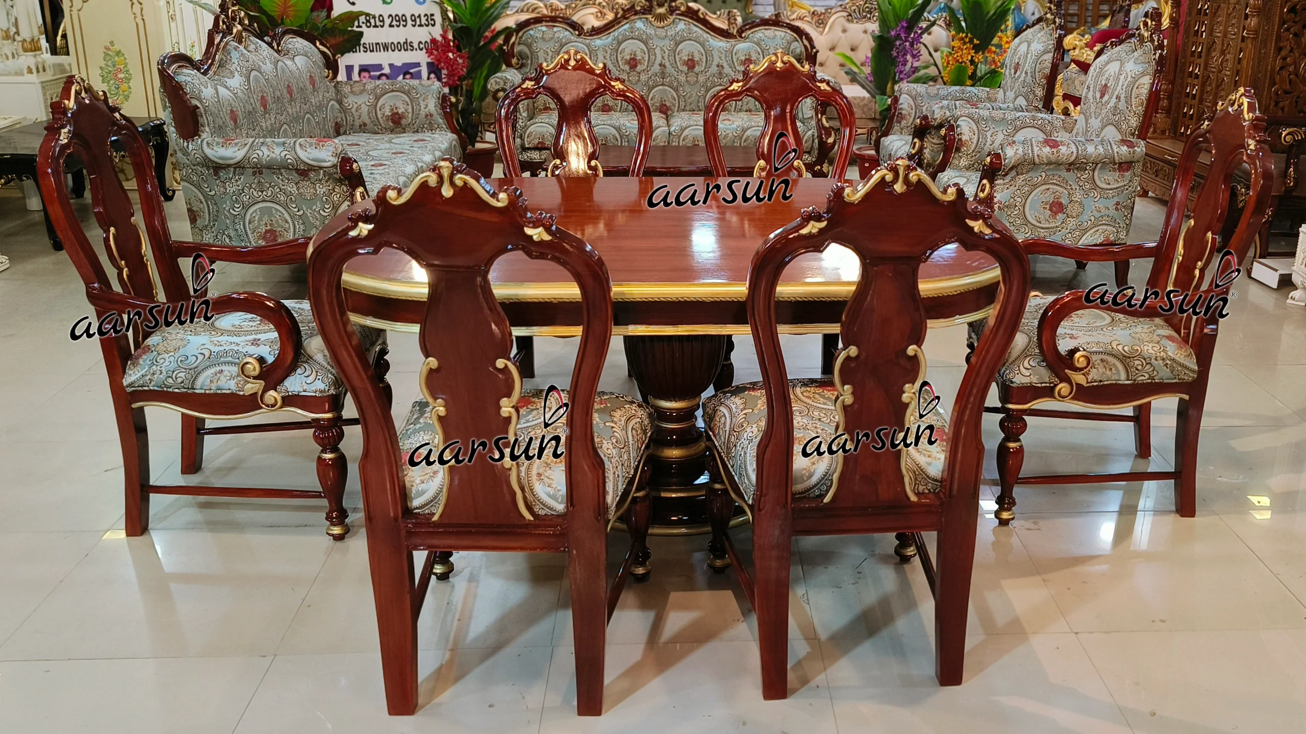 6 Seater Dining Set in Dual Shade Paint - Image 5