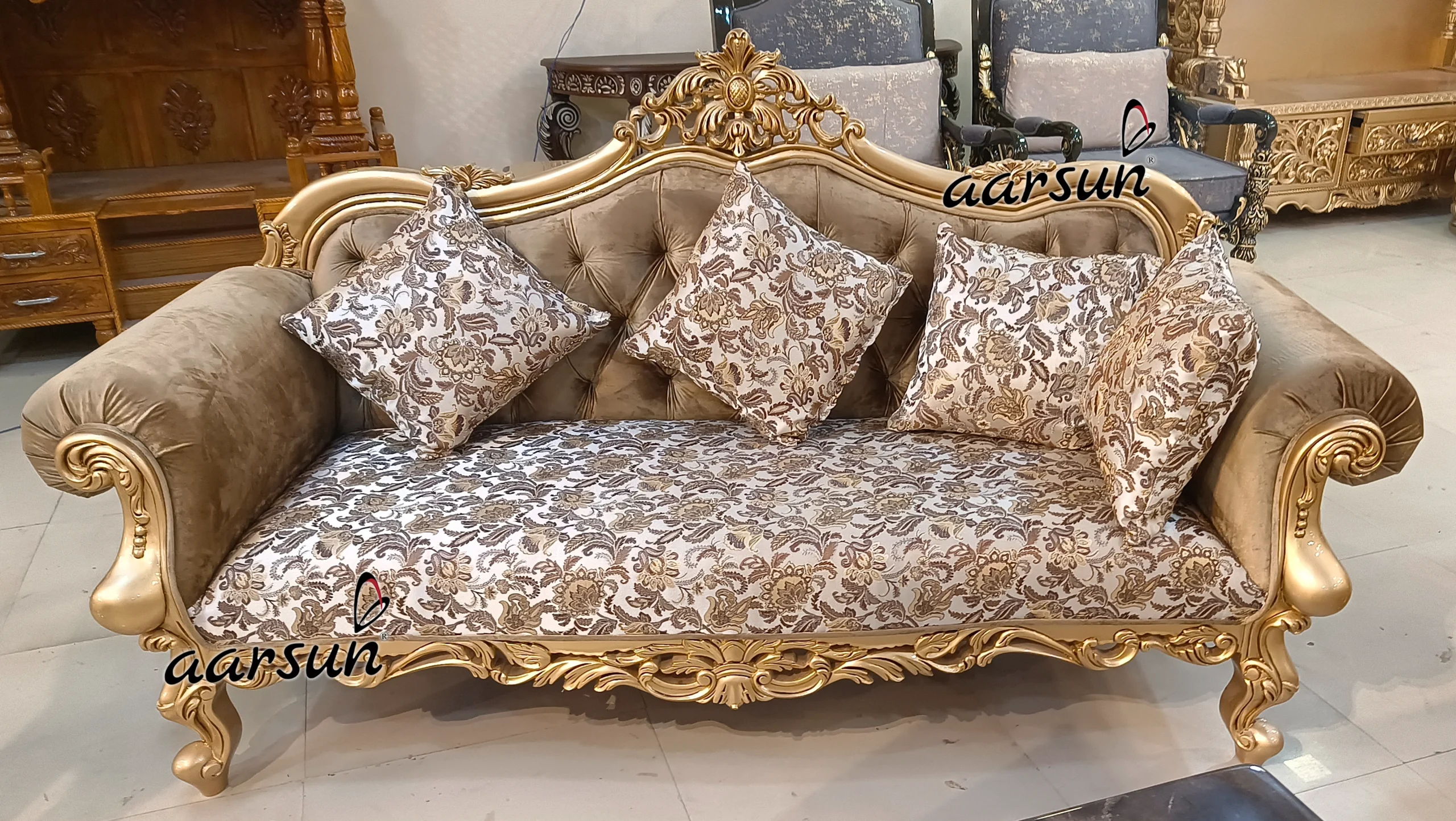 8 Seater Sofa Set In Teak Wood - Image 2