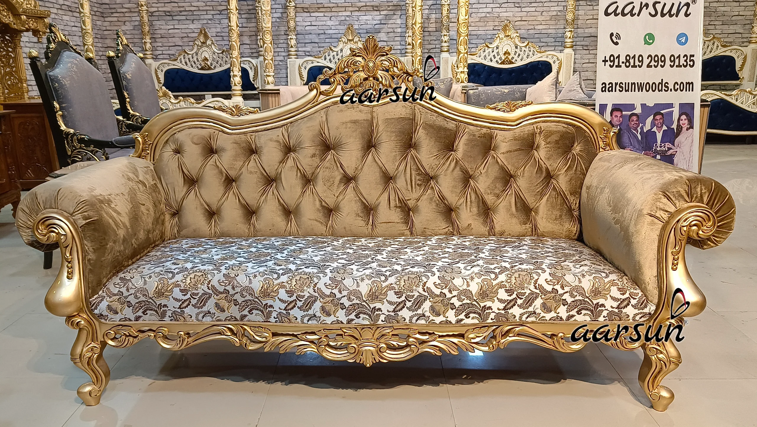 8 Seater Sofa Set In Teak Wood - Image 7