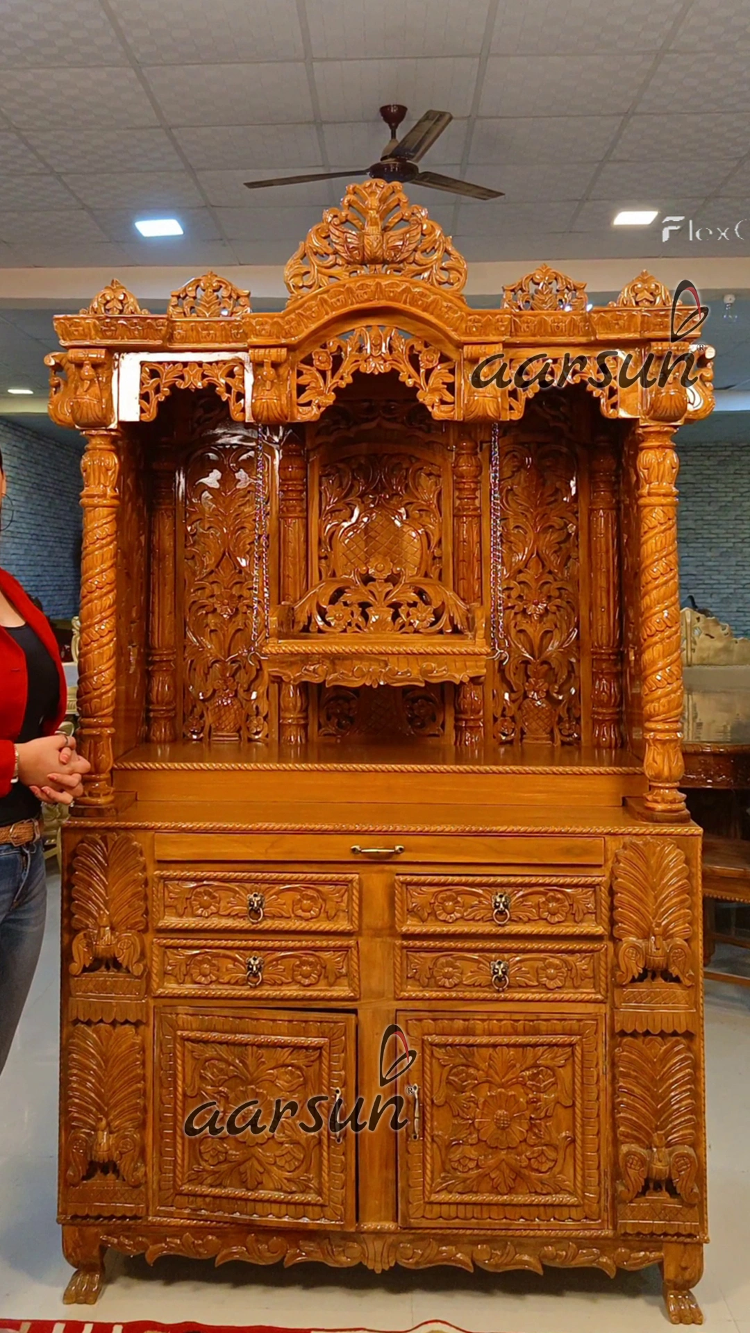 wooden mandir, latest design mandir, royal wooden mandir, wooden mandir new designs, latest royal hand carved temples, hand carved temples, Aarsun temples