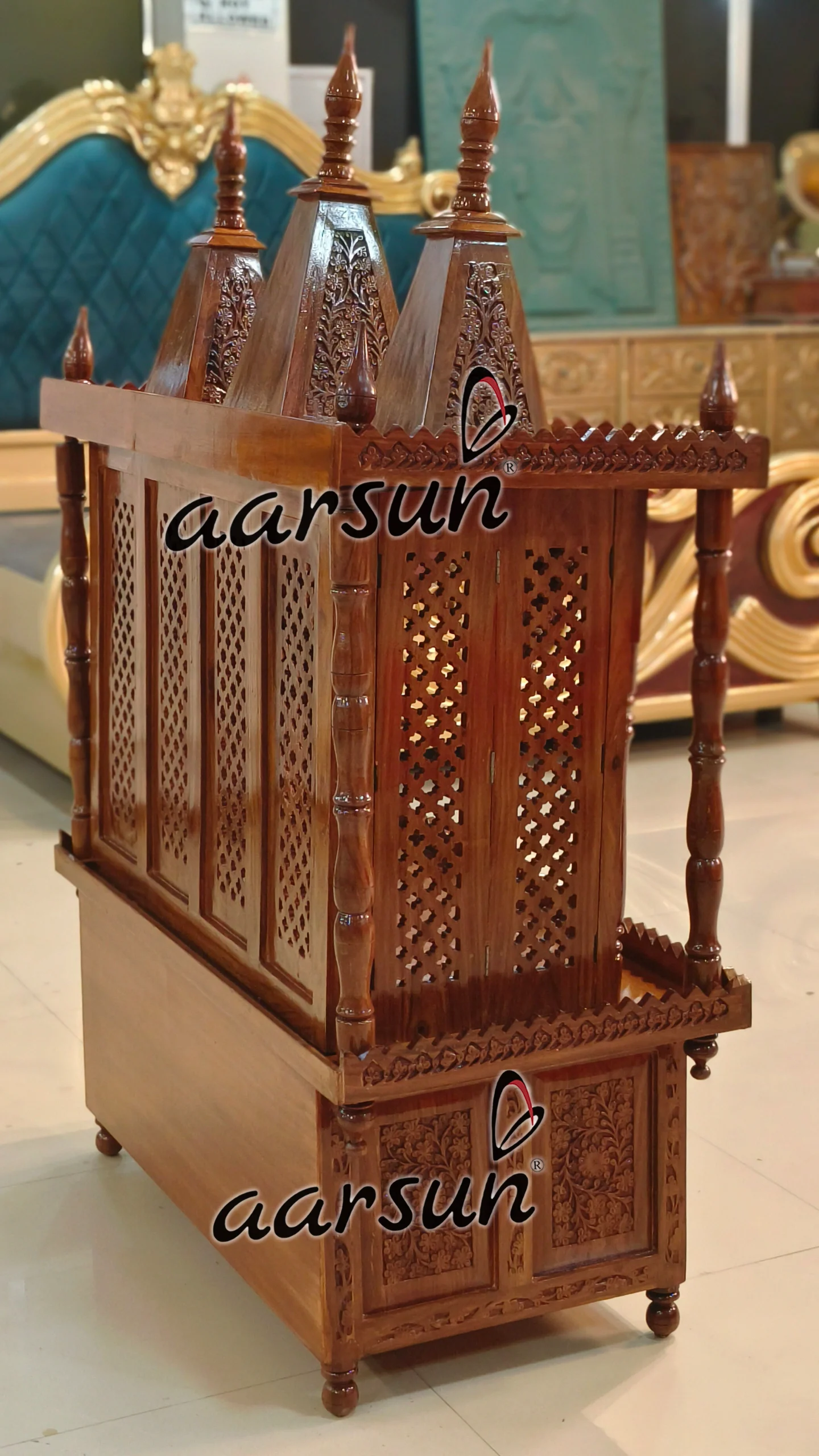 Folding Wooden Temple in Natural Polish - Image 7