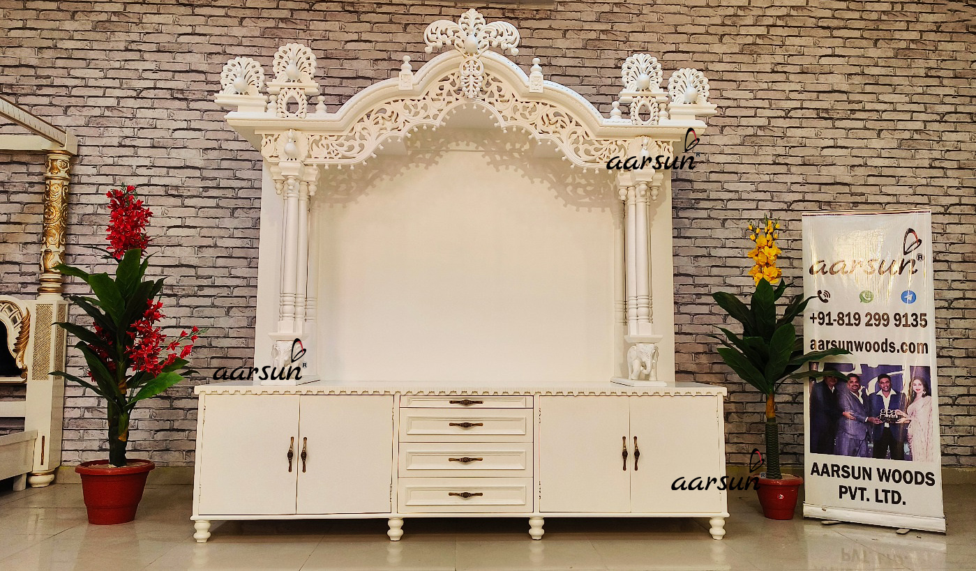 Wooden White Temple in satin paint
