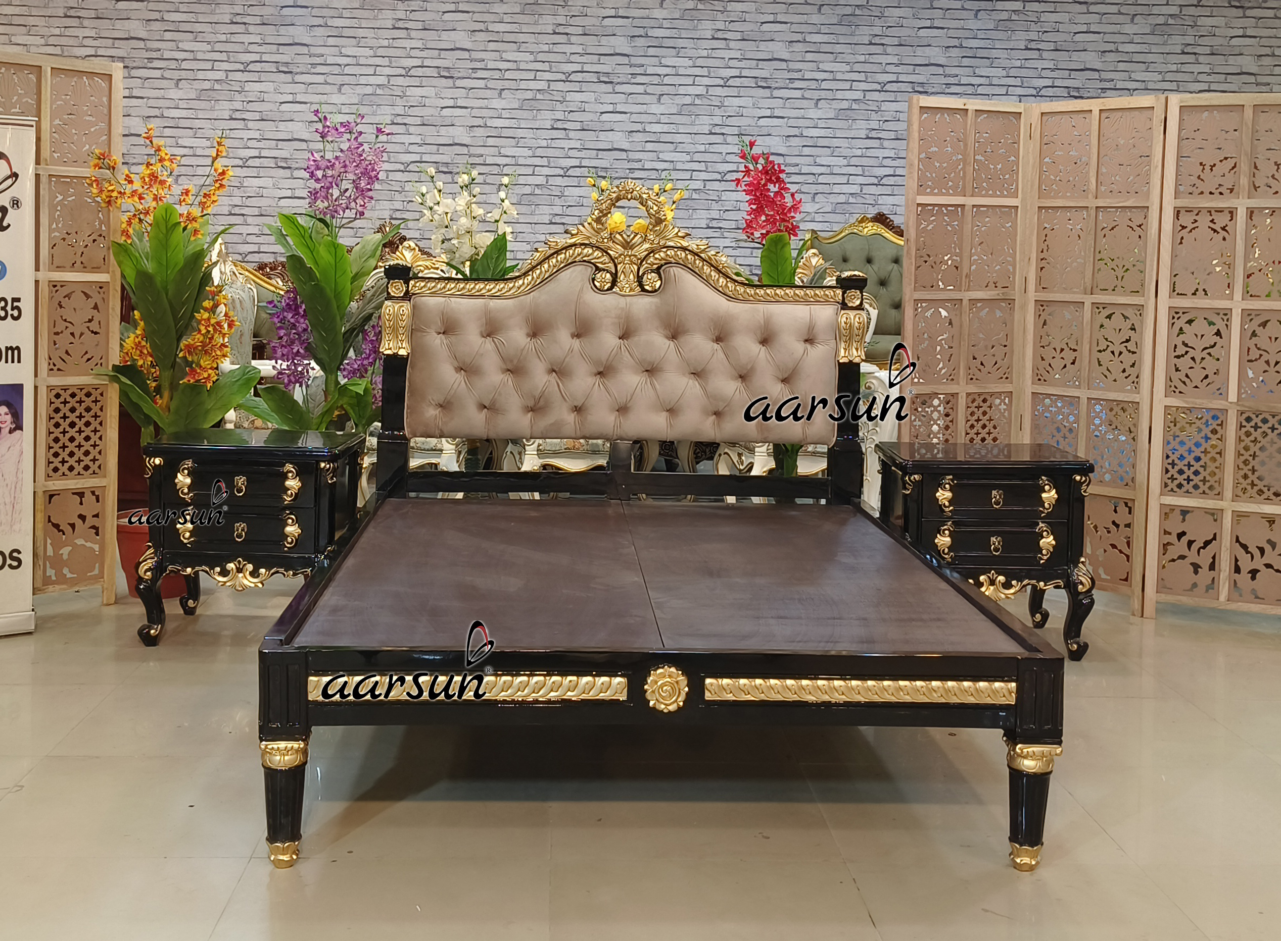 Modern Wooden Queen Size Platform Bed Mysore - Image 5