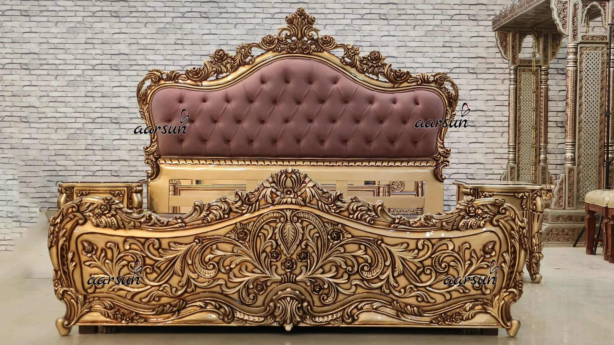 Luxury bed design with 2 different storage