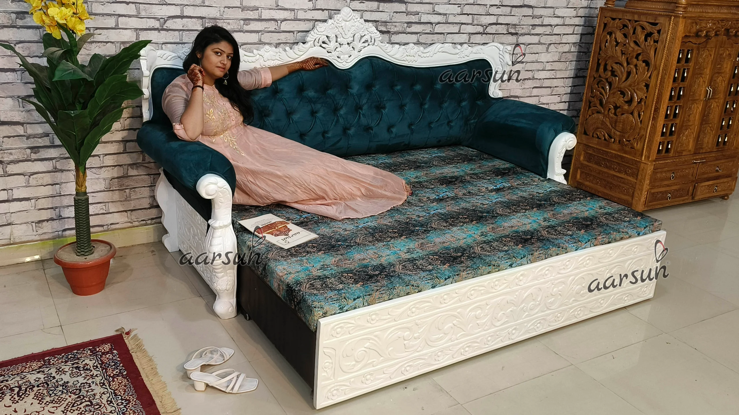 Hand Carved – Modular Sofa Cum Bed Design Mysuru - Image 5