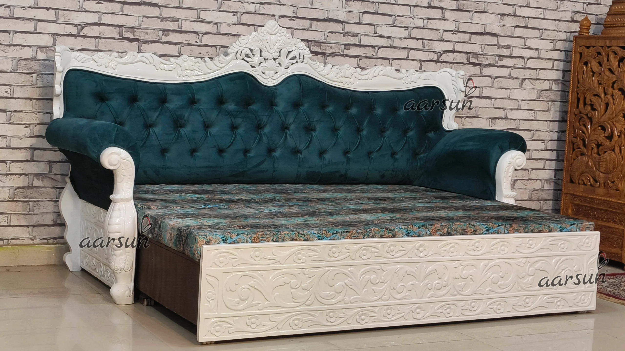 Hand Carved – Modular Sofa Cum Bed Design Mysuru - Image 6
