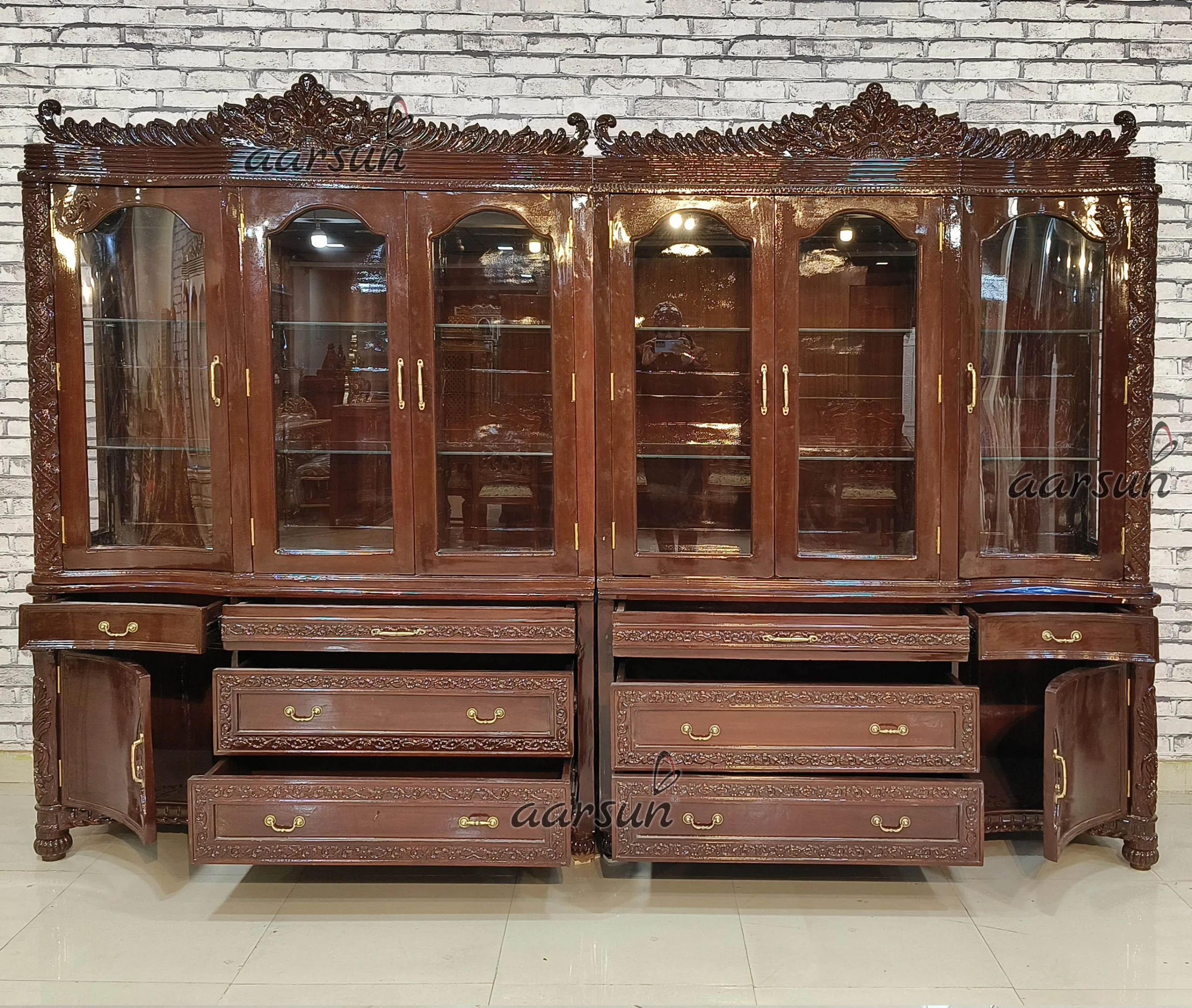 Large Display Crockery Unit -Made in 2 Parts - Image 5