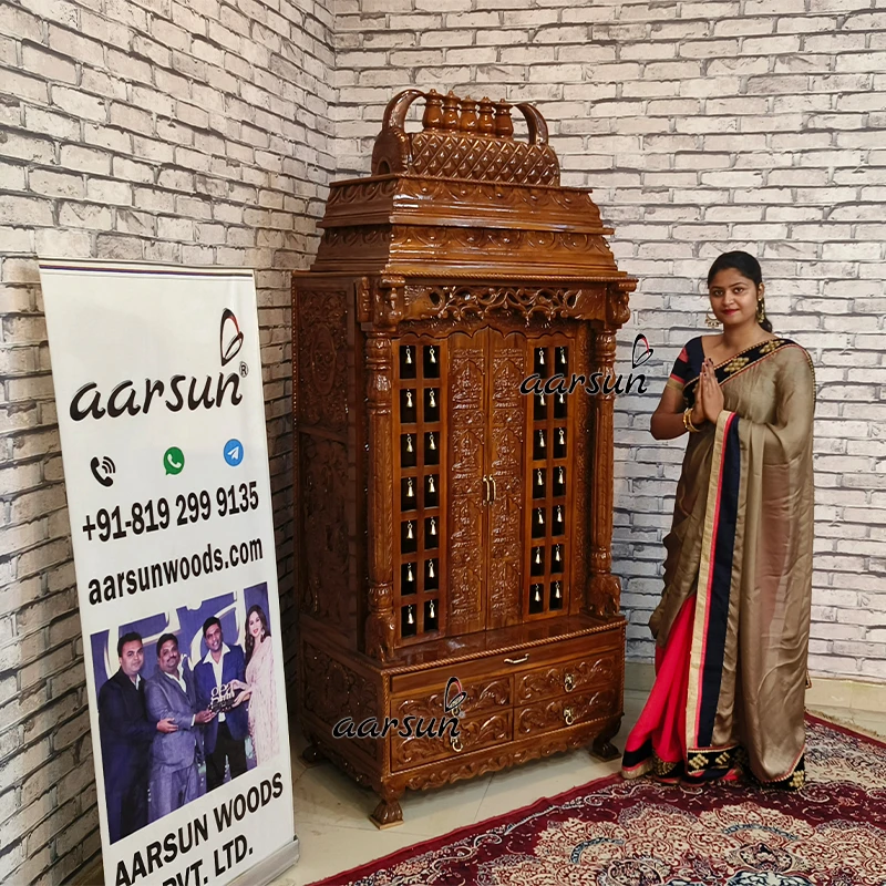 Ashtalakshmi wooden temple for your Puja Room - Image 2