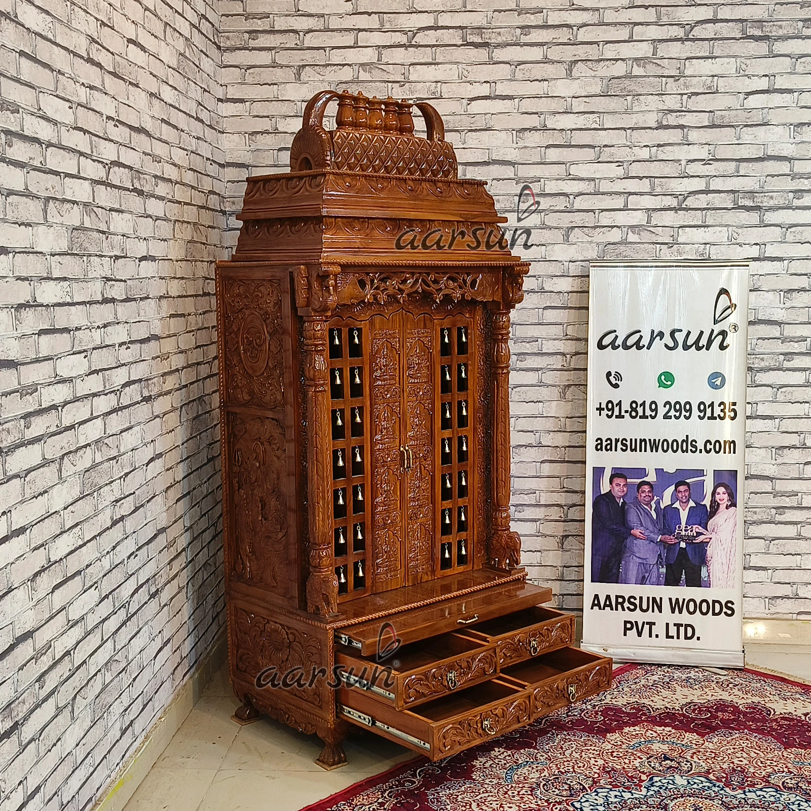 Ashtalakshmi wooden temple for your Puja Room - Image 7