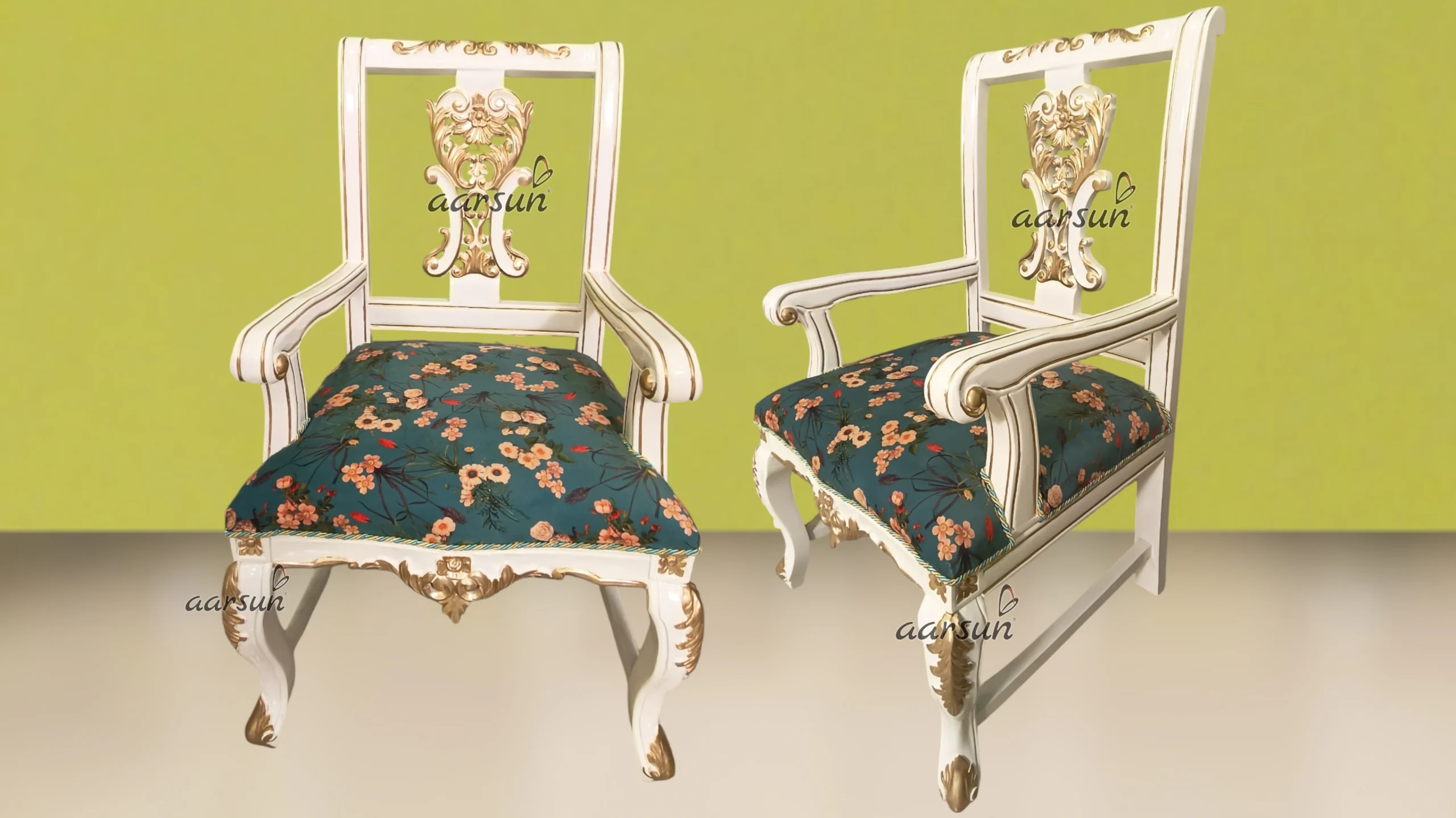 Teakwood Office Desk with Elegant Carving Design - Image 4