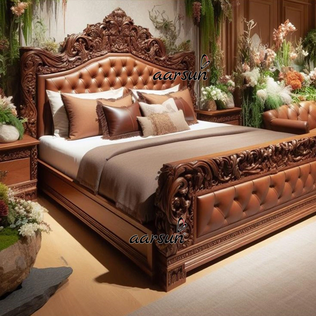 AI Chocolate Queen Bed Design