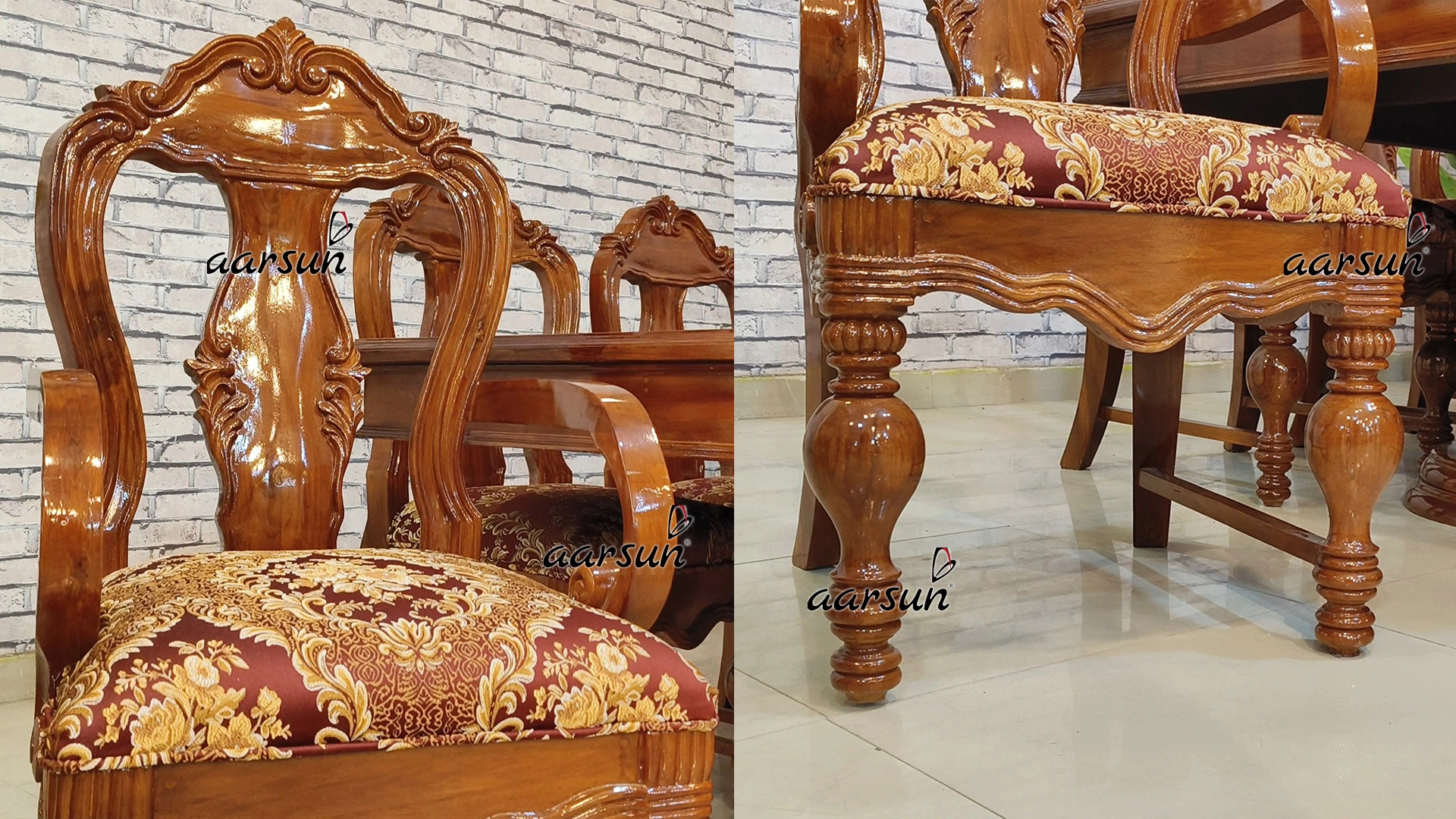 8-Seater Light Walnut Dining Set - Image 2