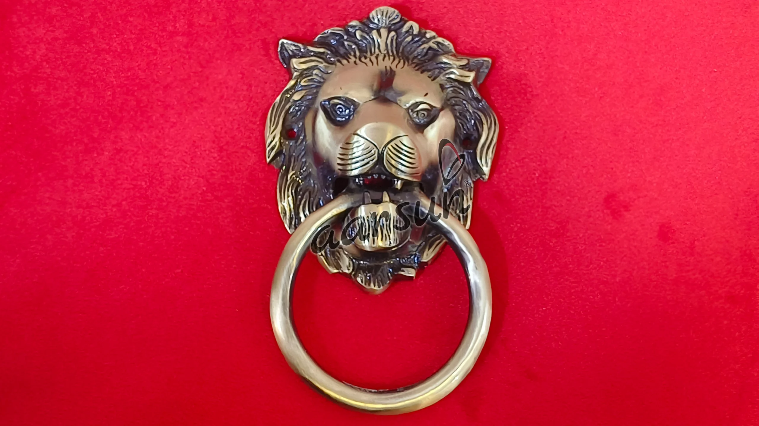Lion Face Brass Door Knocker