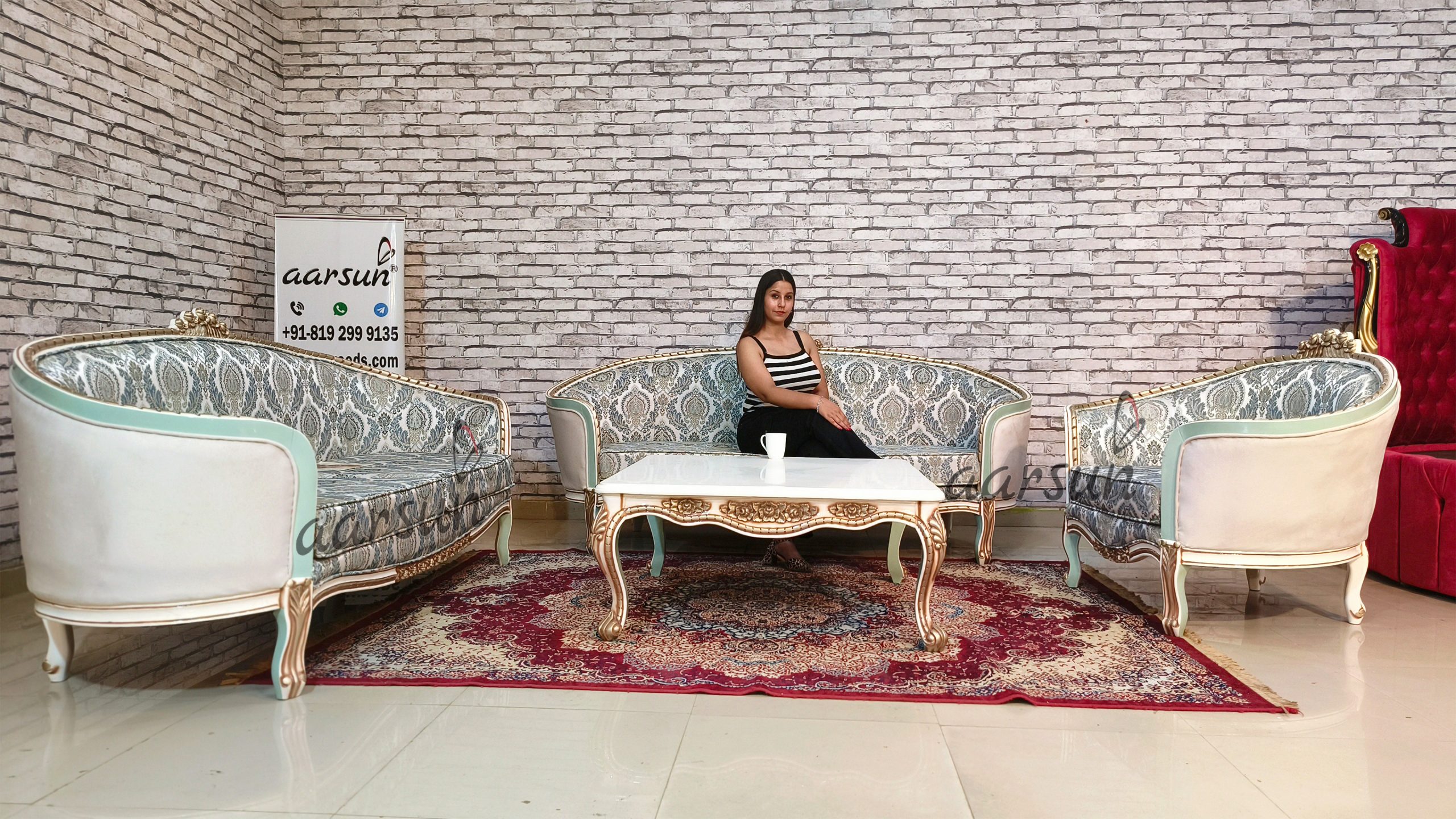 Unique Sofa Set with hand-carved workmanship